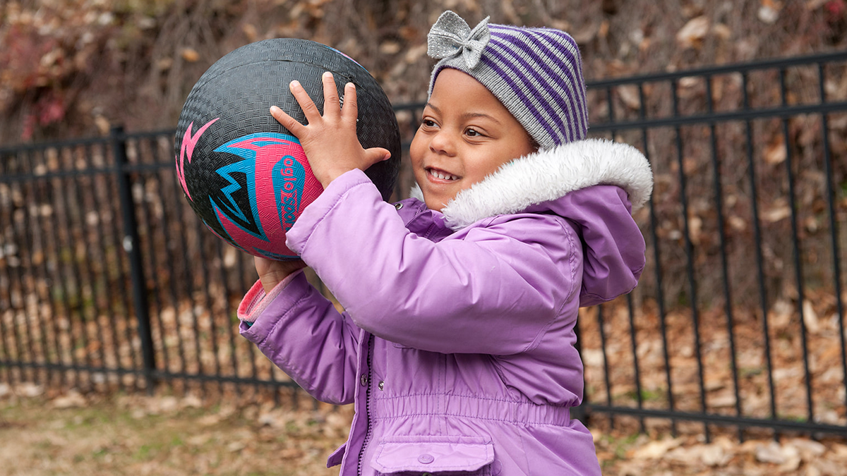 child catching a ball