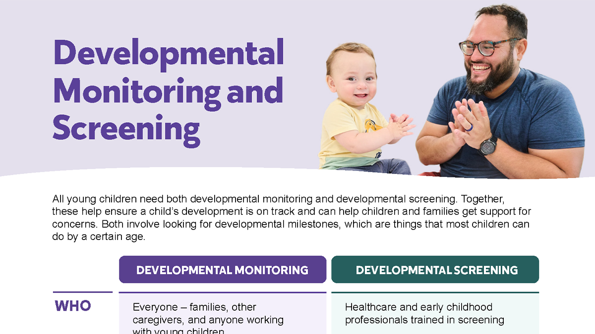 Developmental monitoring and screening fact sheet