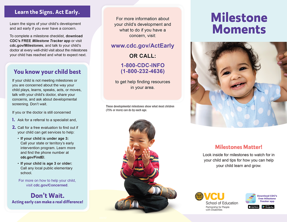 Screenshot of the first page of "Customized Milestones Brochure"