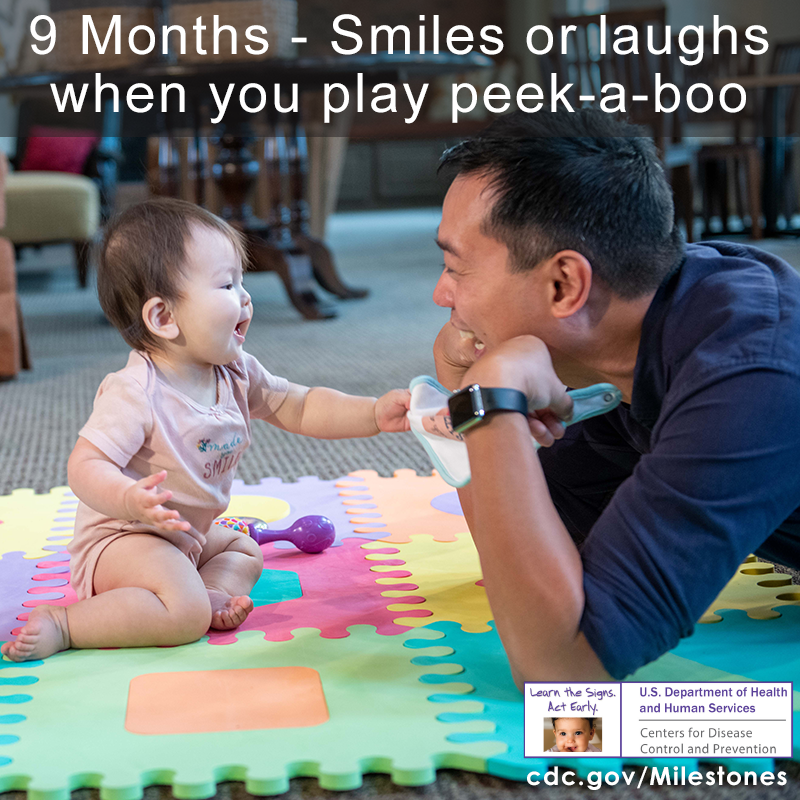 9 months_smiles or laughs when you play peekaboo
