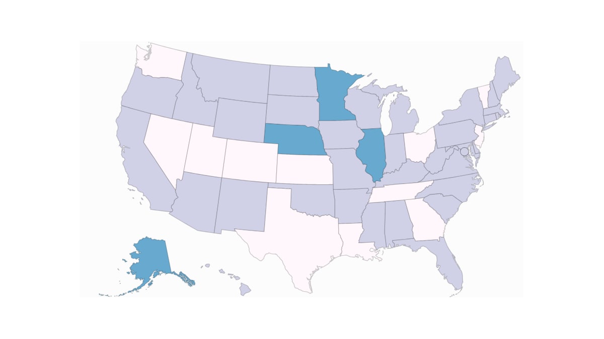 Thumbnail image of map showing percentage of children receiving treatment for ADHD in US
