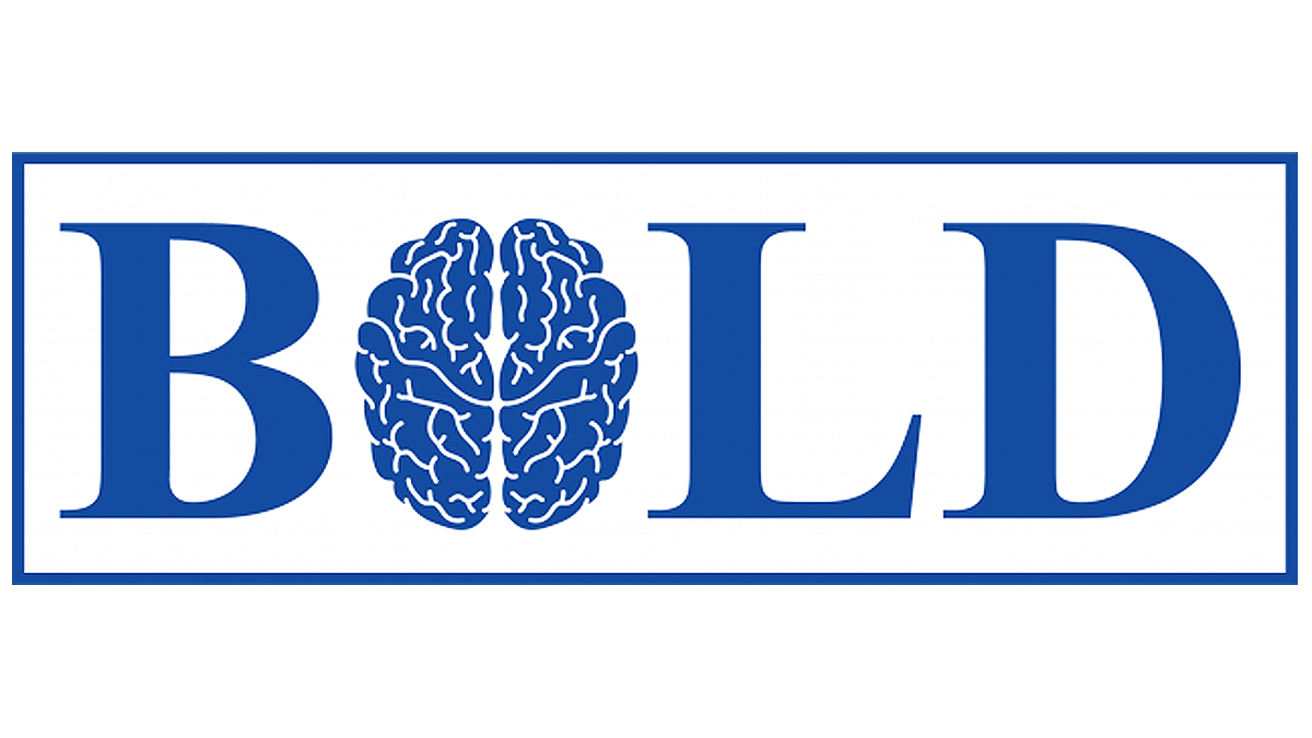 Building Our Largest Dementia (BOLD) logo with blue capital letters and a brain graphic as the O.