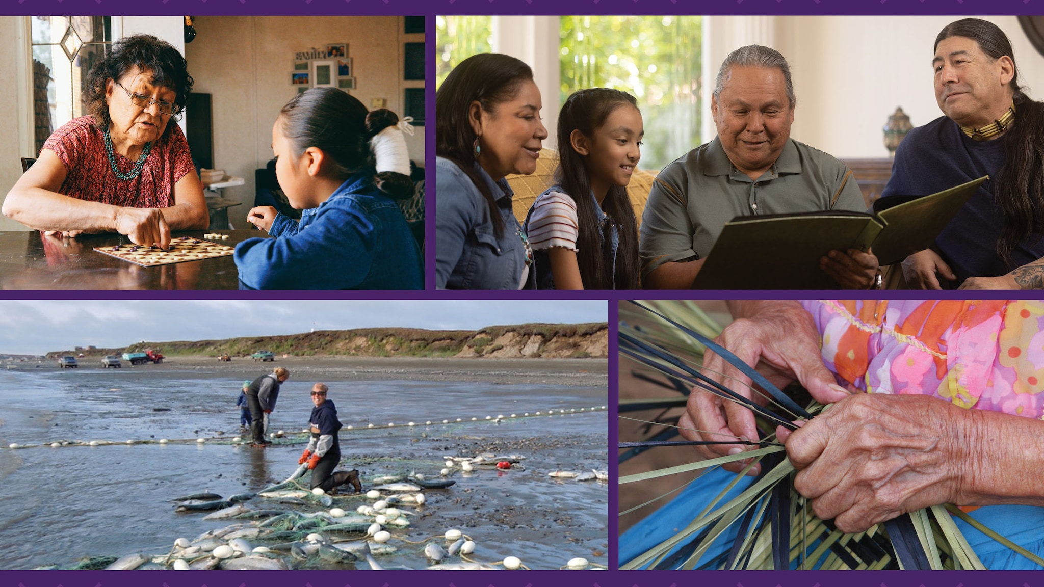 Cover page for the Road Map for AI/AN Peoples featuring adults fishing, playing games, and doing crafts.