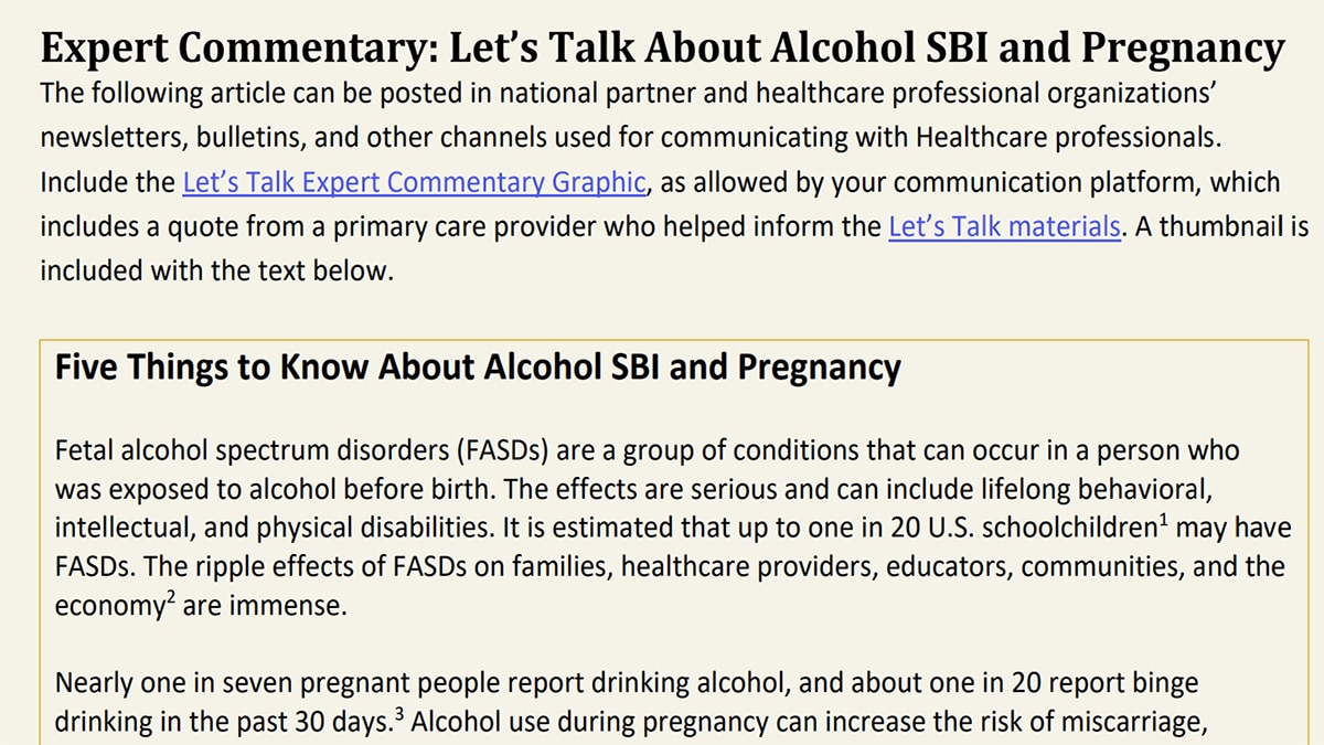 Commentary: Let's talk about alcohol SBI