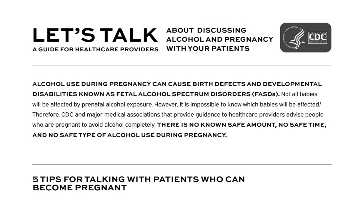 Thumbnail HCP Fact Sheet 4 Discussing Alcohol and Pregnancy
