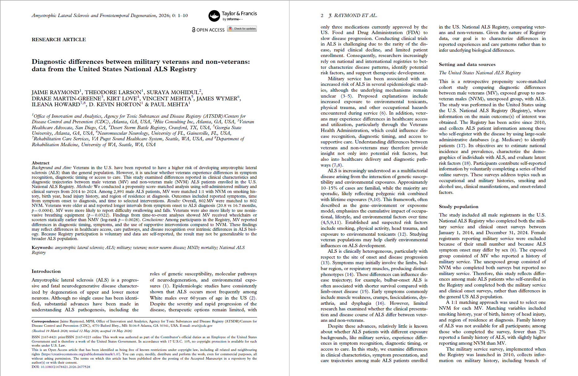 Image of front two pages of a scientific paper