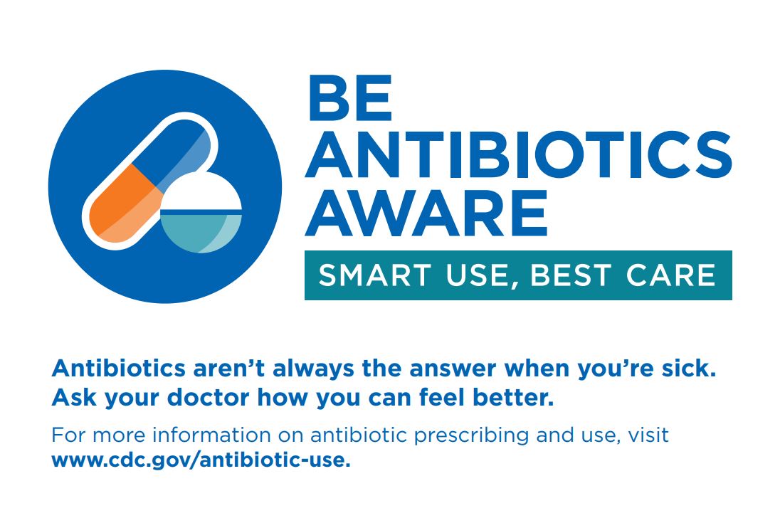 Be Antibiotics Aware window cling