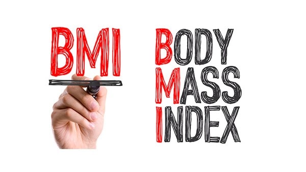Text with illustration of the words: BMI - Body Mass Index