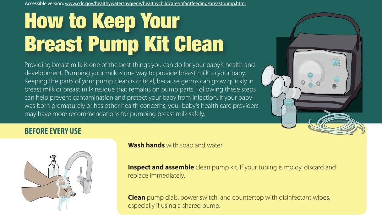 Top part of PDF that says How to Keep Your Breast Pump Kit Clean