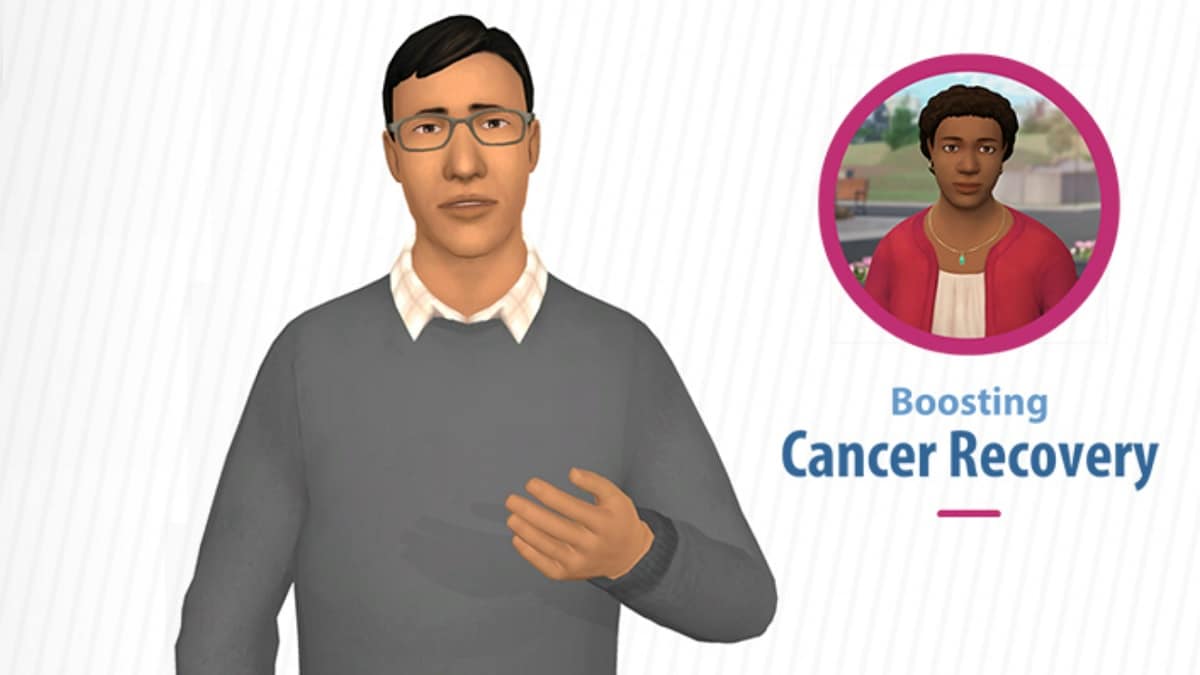 Dr. Wei and Linda with the text Boosting Cancer Recovery