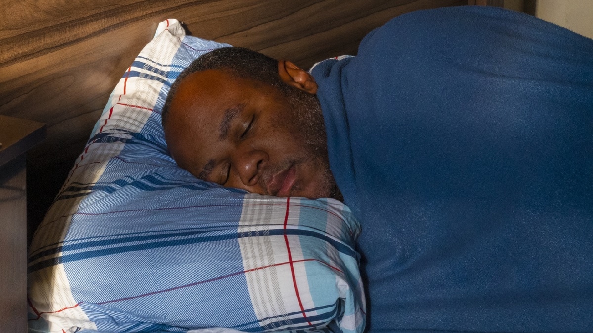 Photo of a man sleeping