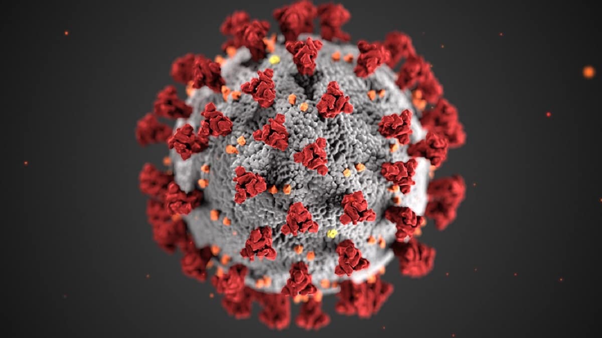 Coronavirus microscópico agrandado.