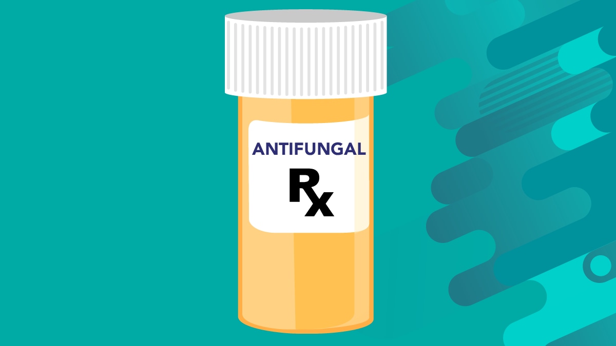 A bottle of antifungal medication