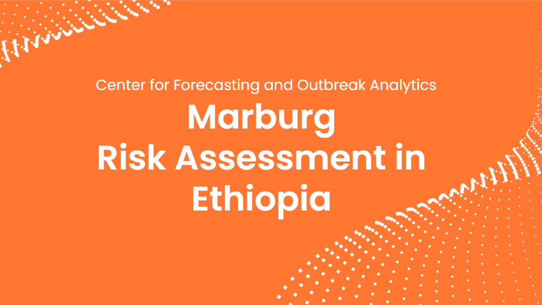 orange background with white waves and white text that says "Marburg Risk Assessment in Ethiopia"