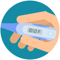 Imagen de un termómetro que muestra 101 grados
