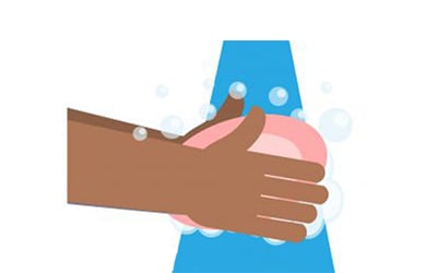 graphic of a person cleaning their hands