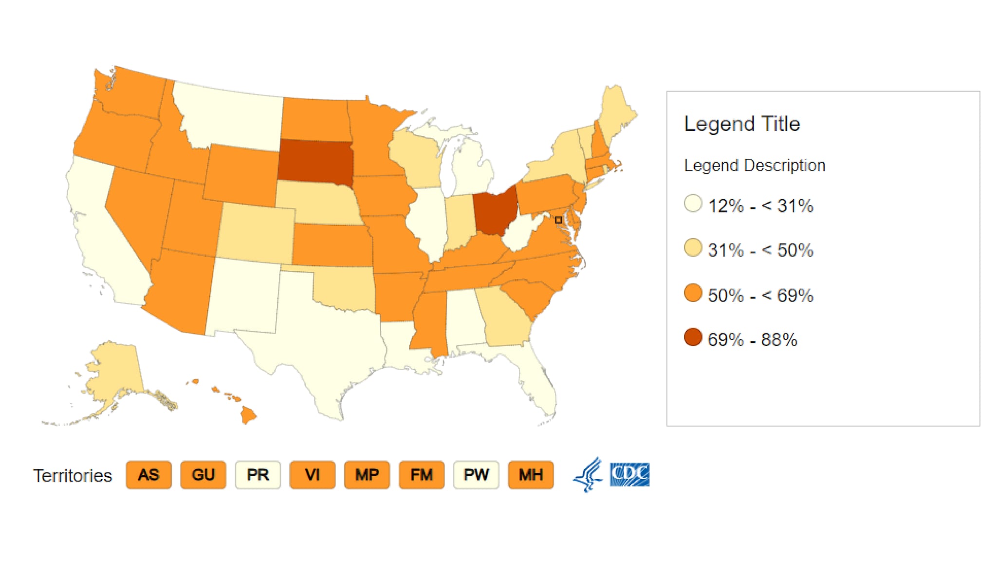 Static example of the sample data map.