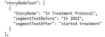 Screenshot of source file showing storyNodeText section