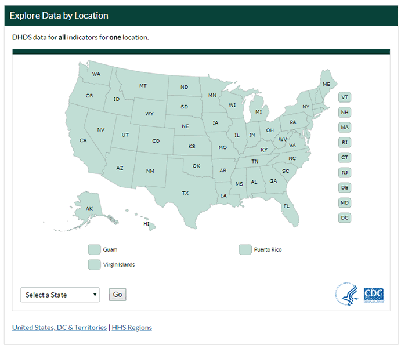 Screenshot of the Explore Data by Location section.