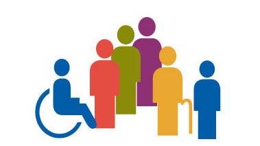 Image showing figures of 6 people with different abilities.