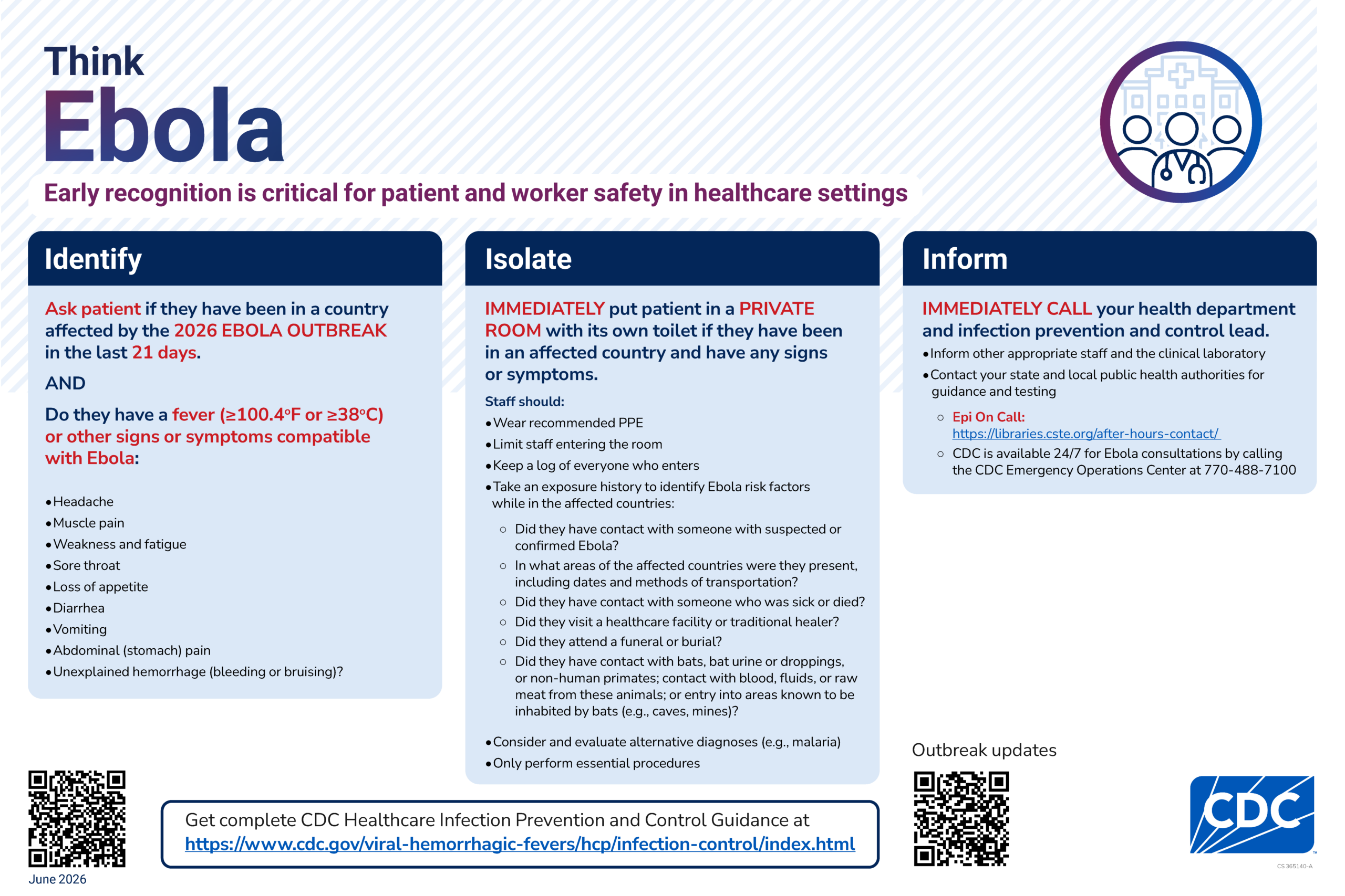 Think Ebola: Early Recognition Is Critical for Infection Control