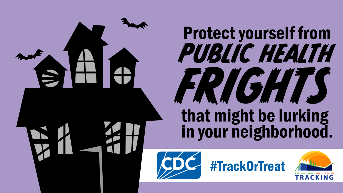 Haunted house with text: "Protect yourself from public health frights that might be lurking in your neighborhood."