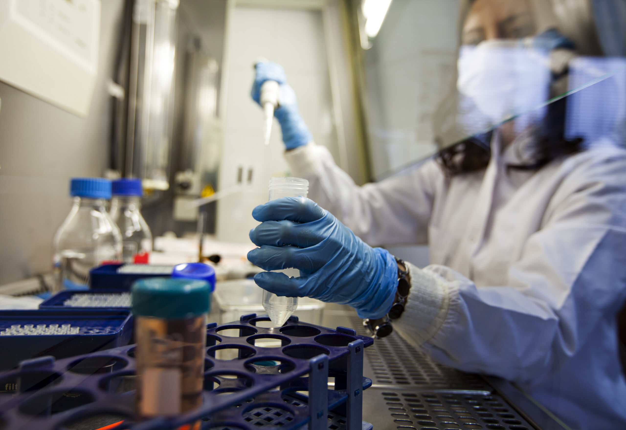 Young doctor researches in lab