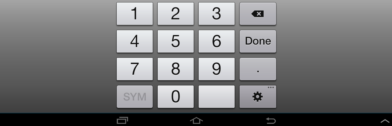 F616KeyboardNumeric Screen shot of virtual numeric keyboard to be used to enter numeric characters