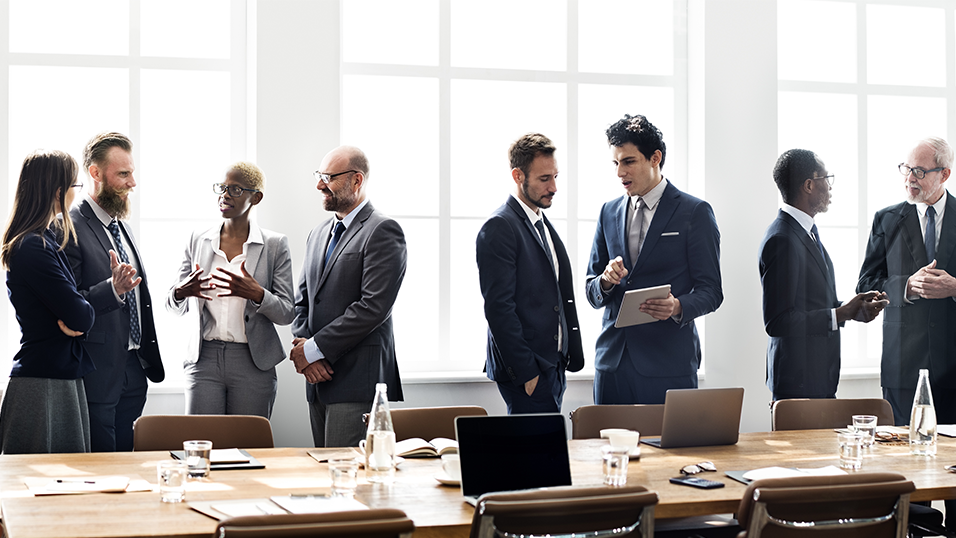 group of people in a meeting