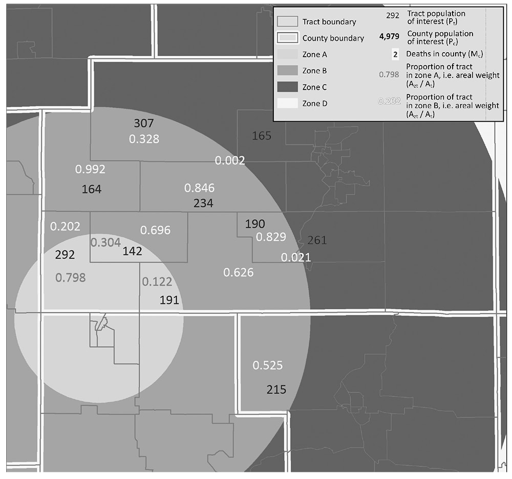 GIS map sectioned off by zone