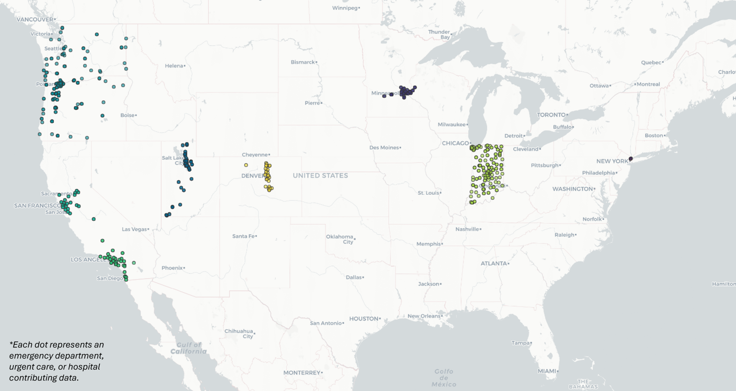 Map of VISION sites across the country