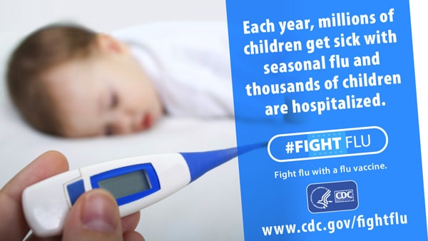 Each year, millions of children get sick with seasonal flu and thousands of children are hospitalized. #FightFlu with a flu vaccine.