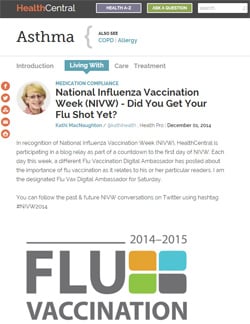 Health Central, asthma, NIVW, did you get your flu shot yet?