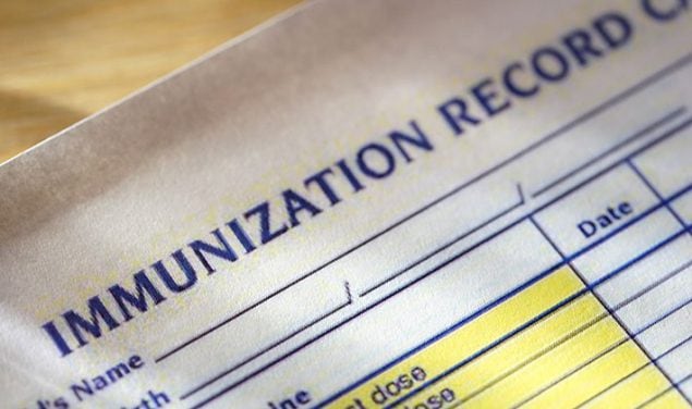 an immunization record