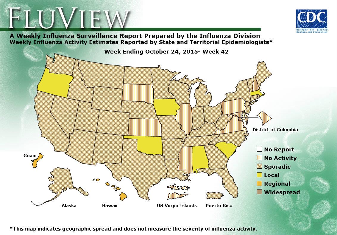 Spanish Flu Map Spread Weekly Us Map: Influenza Summary Update | Cdc