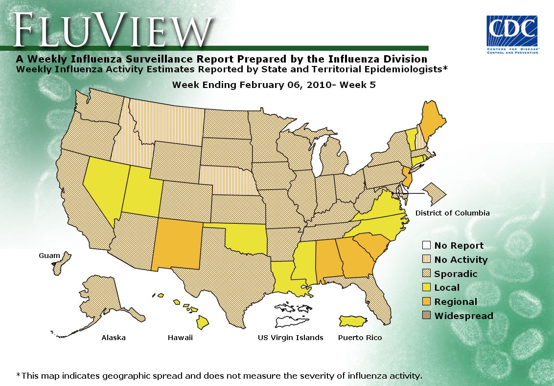 WEEK 5, 2009 FLU MAP NOT PRESENT ON SERVER