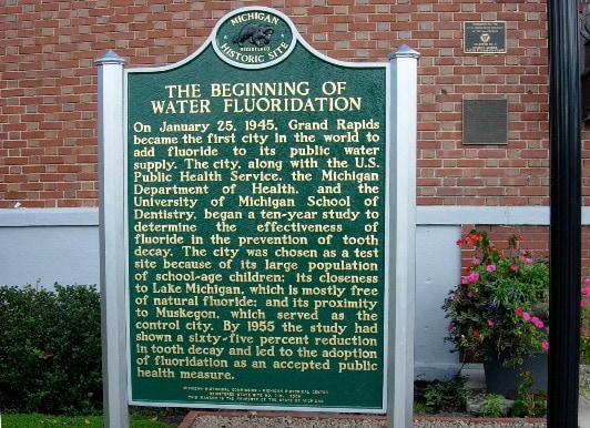 Grand Rapids, Michigan historic marker "The Beginning of Water Fluoridation"