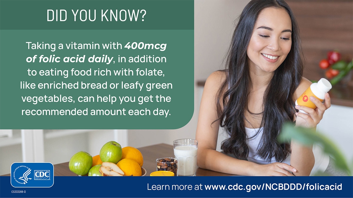 Getting 400 mcg of Folic Acid Every Day | Folic Acid | CDC