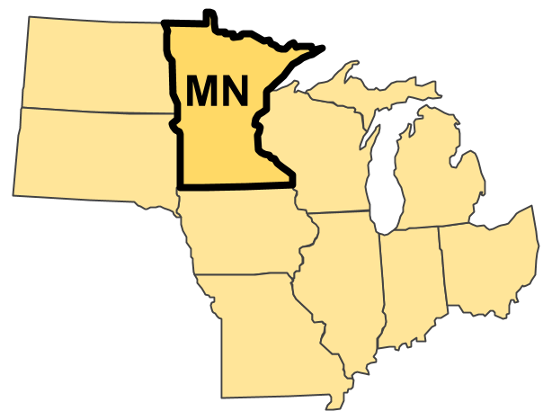 Map of the Minnesota Food Safety CoE region