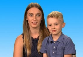 Tyler, who suffered from Salmonella infection, and his mother Erika