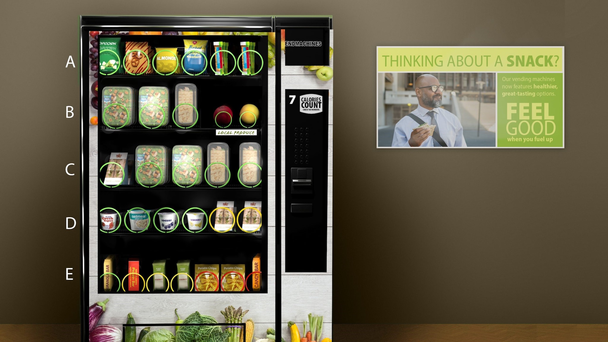 Example of a vending machine for food.