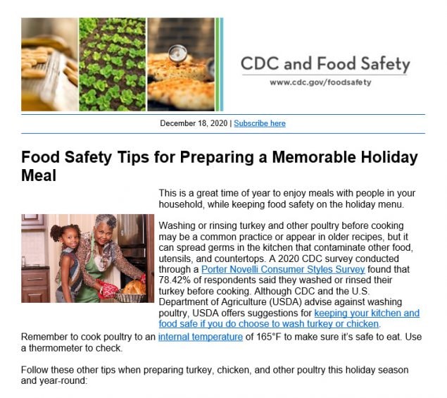 CDC and Food Safety Newsletters Food Safety CDC