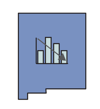 A graphic depicting Rt estimates in New Mexico.