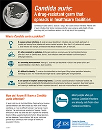 Candida Auris A Drug Resistant Germ That Spreads In Healthcare Facilities Candida Auris Fungal Diseases Cdc