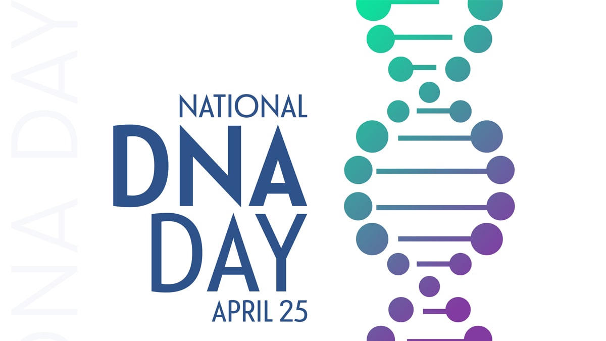 National DNA Day April 25 with a double heiix