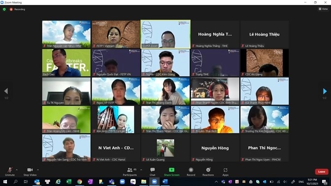 screenshot of online training video call