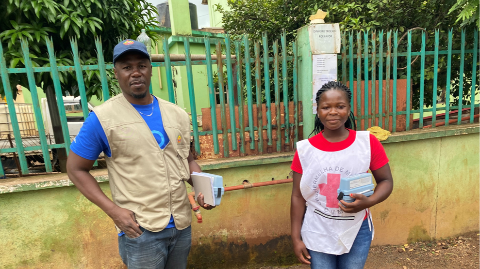 Two staff members from the Provincial Directorate of Health and Red Cross