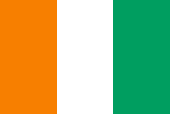 Image of the Ivorian flag.