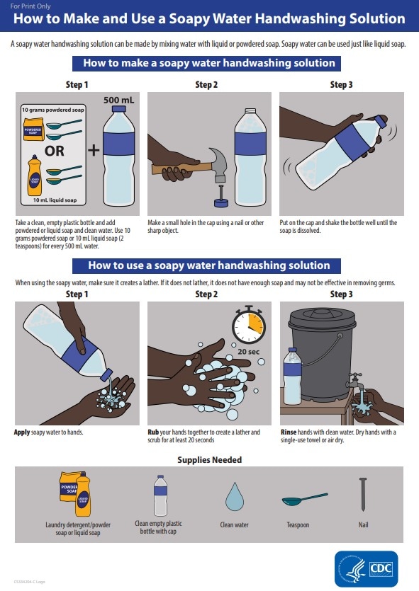thumbnail image of "how to make and use a soapy water handwashing solution"