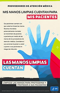 My Clean Hands Count For My Patients Spanish Poster